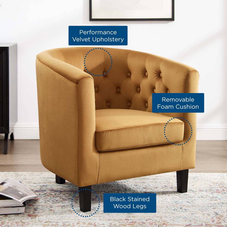 Modway Prospect Performance Velvet Armchair - EEI-2613 | Armchairs | Modishstore - 3