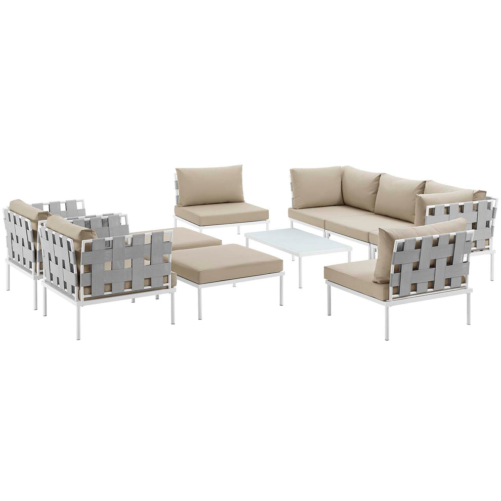 Modway Harmony 10 Piece Outdoor Patio Aluminum Sectional Sofa Set - EEI-2616 | Outdoor Sofas, Loveseats & Sectionals | Modishstore - 4