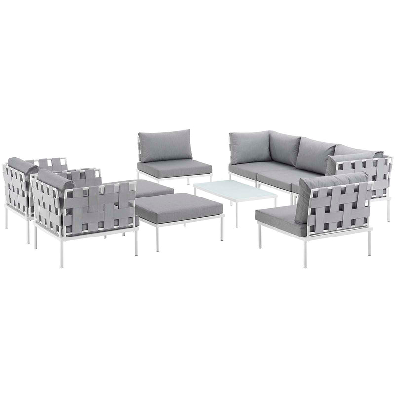Modway Harmony 10 Piece Outdoor Patio Aluminum Sectional Sofa Set - EEI-2616 | Outdoor Sofas, Loveseats & Sectionals | Modishstore - 3