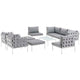 Modway Harmony 10 Piece Outdoor Patio Aluminum Sectional Sofa Set | Outdoor Sofas, Loveseats & Sectionals | Modishstore-27