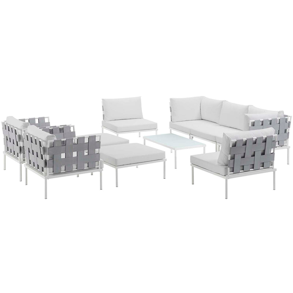 Modway Harmony 10 Piece Outdoor Patio Aluminum Sectional Sofa Set - EEI-2616 | Outdoor Sofas, Loveseats & Sectionals | Modishstore - 1