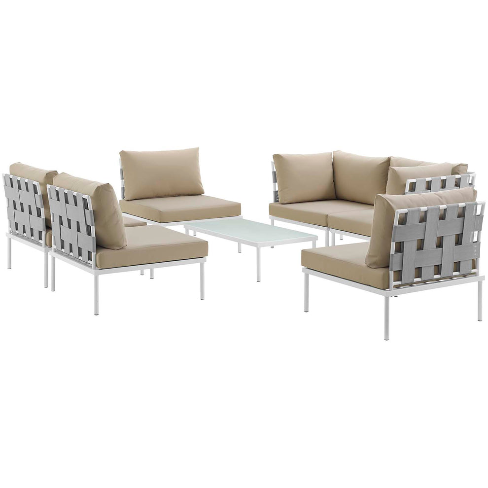 Modway Harmony 7 Piece Outdoor Patio Aluminum Sectional Sofa Set - EEI-2617 - EEI-2617 | Outdoor Sofas, Loveseats & Sectionals | Modishstore - 4