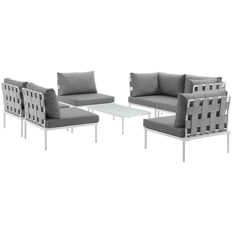 Modway Harmony 7 Piece Outdoor Patio Aluminum Sectional Sofa Set - EEI-2617 - EEI-2617 | Outdoor Sofas, Loveseats & Sectionals | Modishstore - 3