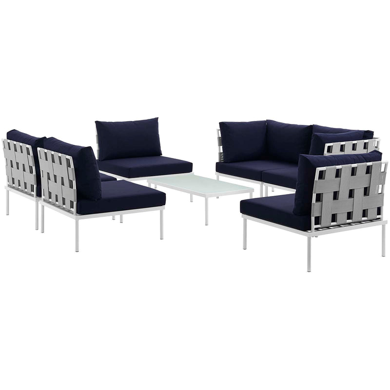Modway Harmony 7 Piece Outdoor Patio Aluminum Sectional Sofa Set - EEI-2617 - EEI-2617 | Outdoor Sofas, Loveseats & Sectionals | Modishstore - 2