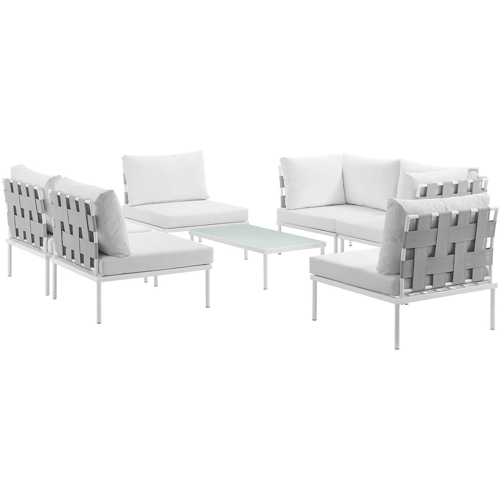 Modway Harmony 7 Piece Outdoor Patio Aluminum Sectional Sofa Set - EEI-2617 - EEI-2617 | Outdoor Sofas, Loveseats & Sectionals | Modishstore - 1
