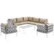 Modway Harmony 8 Piece Outdoor Patio Aluminum Sectional Sofa Set | Outdoor Sofas, Loveseats & Sectionals | Modishstore-2