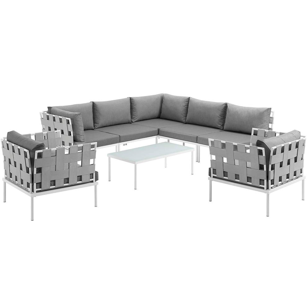 Modway Harmony 8 Piece Outdoor Patio Aluminum Sectional Sofa Set - EEI-2619 | Outdoor Sofas, Loveseats & Sectionals | Modishstore - 10