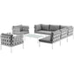 Modway Harmony 8 Piece Outdoor Patio Aluminum Sectional Sofa Set | Outdoor Sofas, Loveseats & Sectionals | Modishstore-12