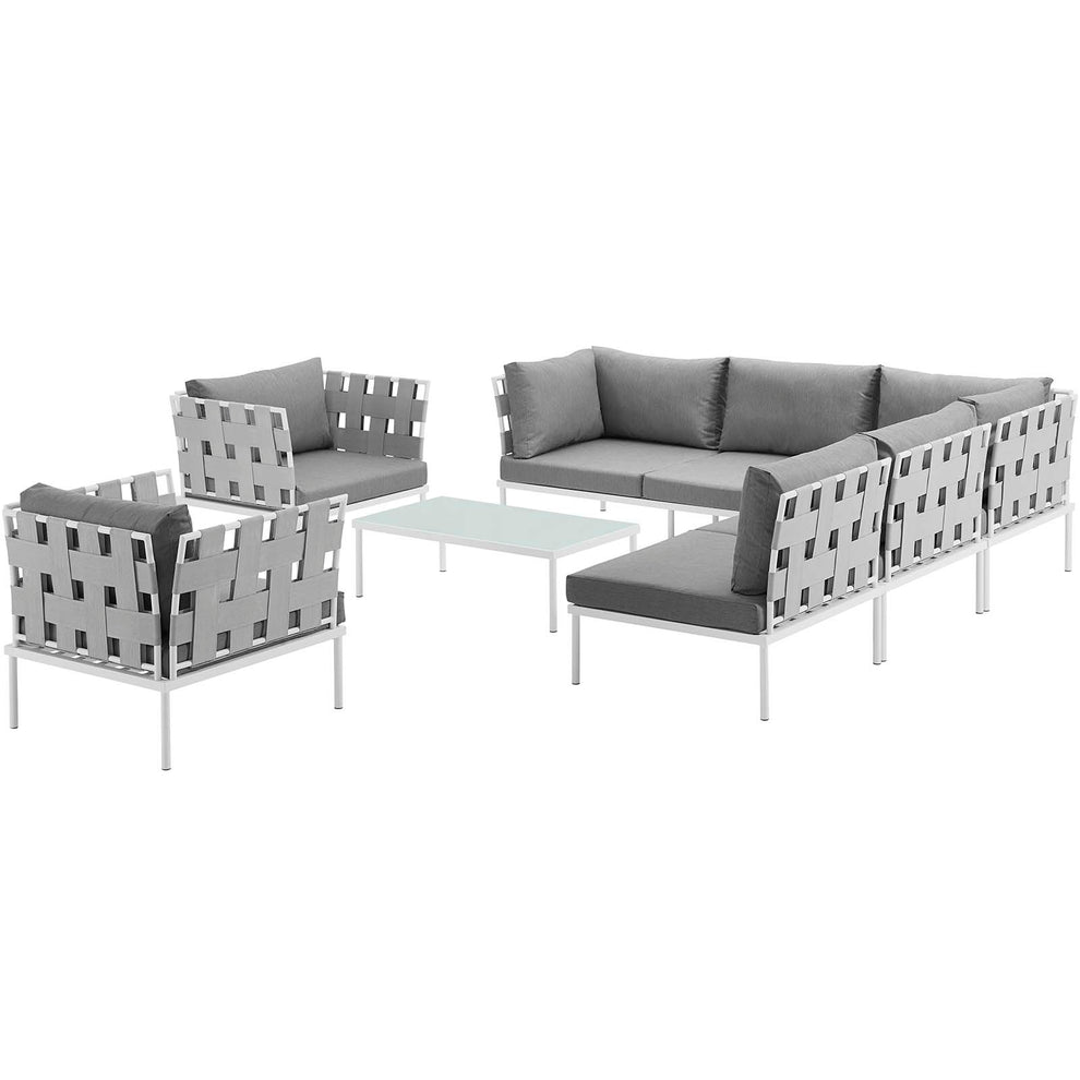 Modway Harmony 8 Piece Outdoor Patio Aluminum Sectional Sofa Set - EEI-2619 | Outdoor Sofas, Loveseats & Sectionals | Modishstore - 12