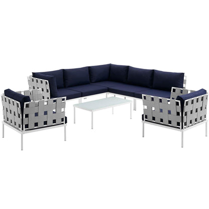 Modway Harmony 8 Piece Outdoor Patio Aluminum Sectional Sofa Set - EEI-2619 | Outdoor Sofas, Loveseats & Sectionals | Modishstore - 18