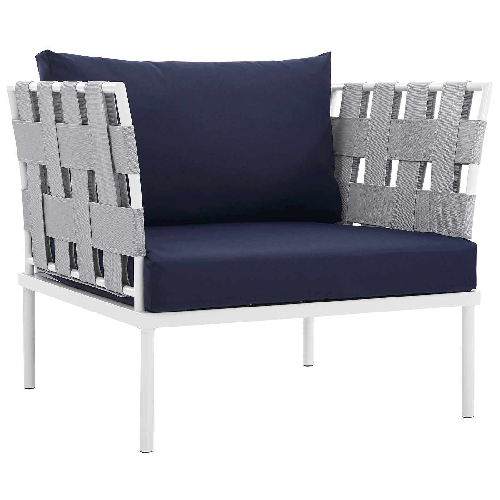 Modway Harmony 8 Piece Outdoor Patio Aluminum Sectional Sofa Set | Outdoor Sofas, Loveseats & Sectionals | Modishstore-23