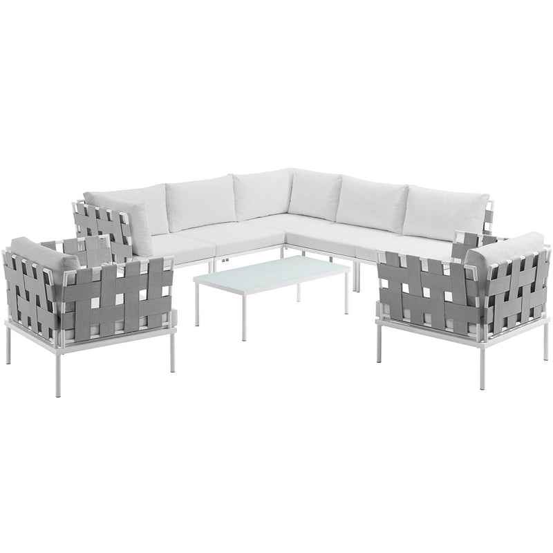 Modway Harmony 8 Piece Outdoor Patio Aluminum Sectional Sofa Set - EEI-2619 | Outdoor Sofas, Loveseats & Sectionals | Modishstore - 26