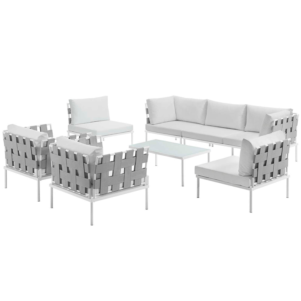 Modway Harmony 8 Piece Outdoor Patio Aluminum Sectional Sofa Set - EEI-2619 | Outdoor Sofas, Loveseats & Sectionals | Modishstore - 27