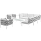 Modway Harmony 8 Piece Outdoor Patio Aluminum Sectional Sofa Set | Outdoor Sofas, Loveseats & Sectionals | Modishstore-28