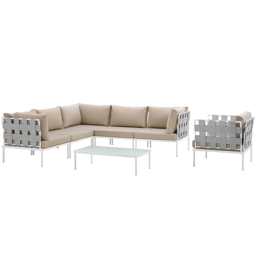 Modway Harmony 7 Piece Outdoor Patio Aluminum Sectional Sofa Set - EEI-2620 | Outdoor Sofas, Loveseats & Sectionals | Modishstore - 4