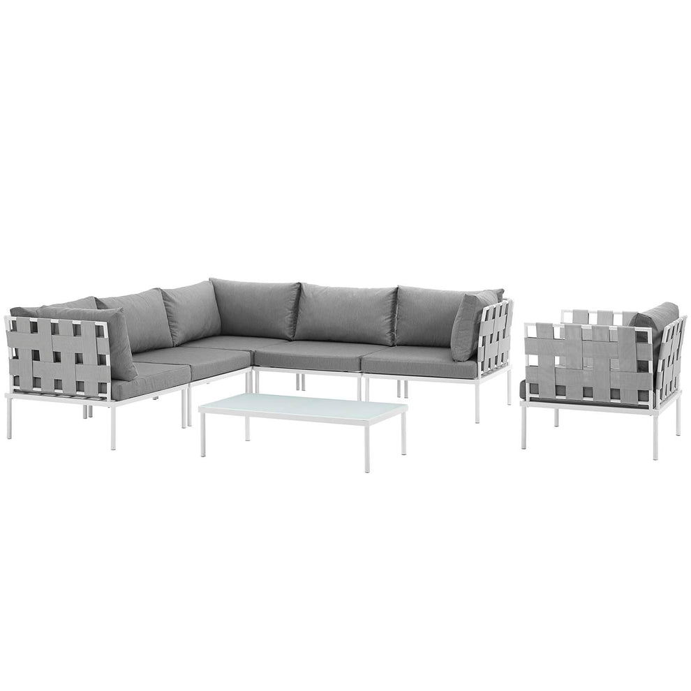 Modway Harmony 7 Piece Outdoor Patio Aluminum Sectional Sofa Set - EEI-2620 | Outdoor Sofas, Loveseats & Sectionals | Modishstore - 3