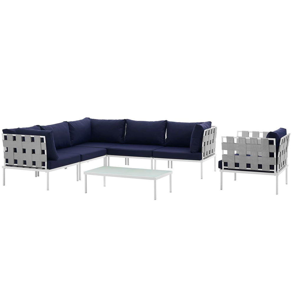 Modway Harmony 7 Piece Outdoor Patio Aluminum Sectional Sofa Set - EEI-2620 | Outdoor Sofas, Loveseats & Sectionals | Modishstore - 2
