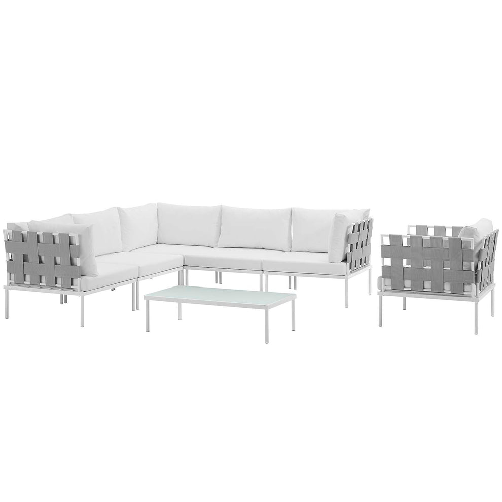 Modway Harmony 7 Piece Outdoor Patio Aluminum Sectional Sofa Set - EEI-2620 | Outdoor Sofas, Loveseats & Sectionals | Modishstore - 1