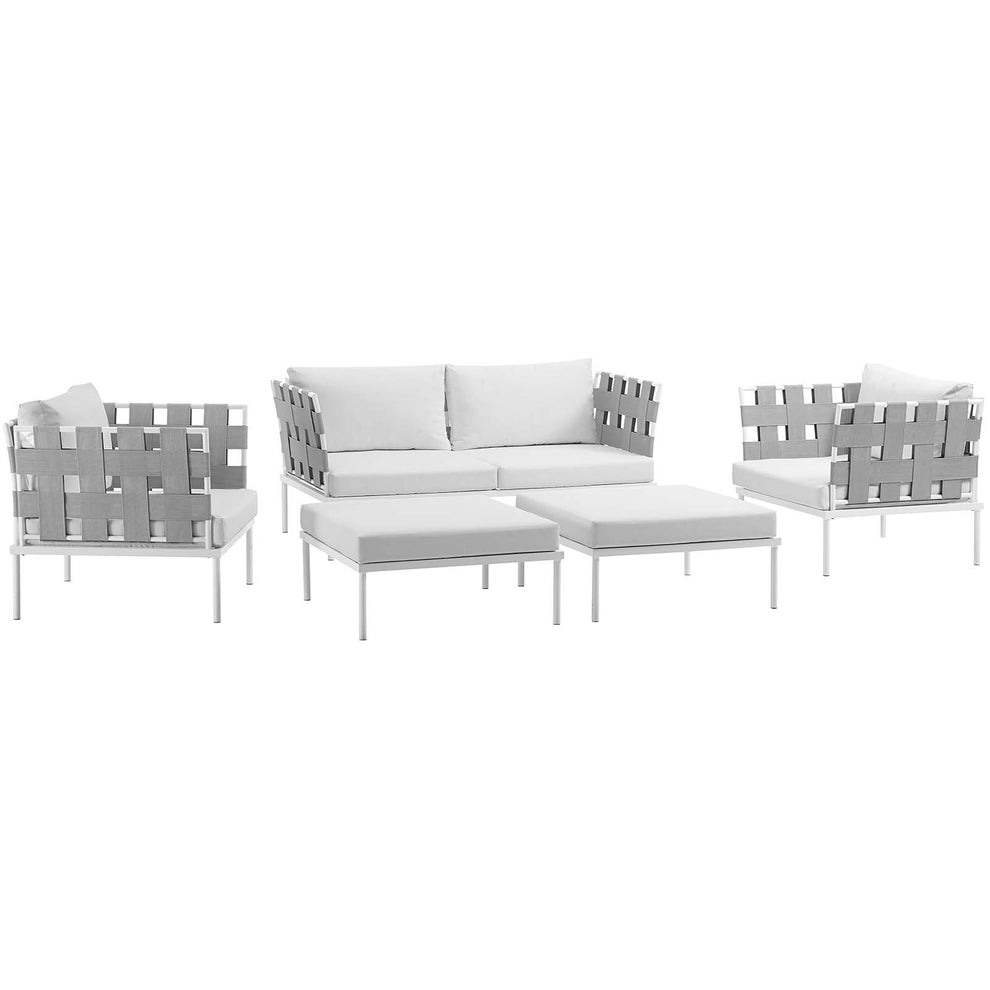 Modway Harmony 5 Piece Outdoor Patio Aluminum Sectional Sofa Set - EEI-2621 - EEI-2621 | Outdoor Sofas, Loveseats & Sectionals | Modishstore - 1
