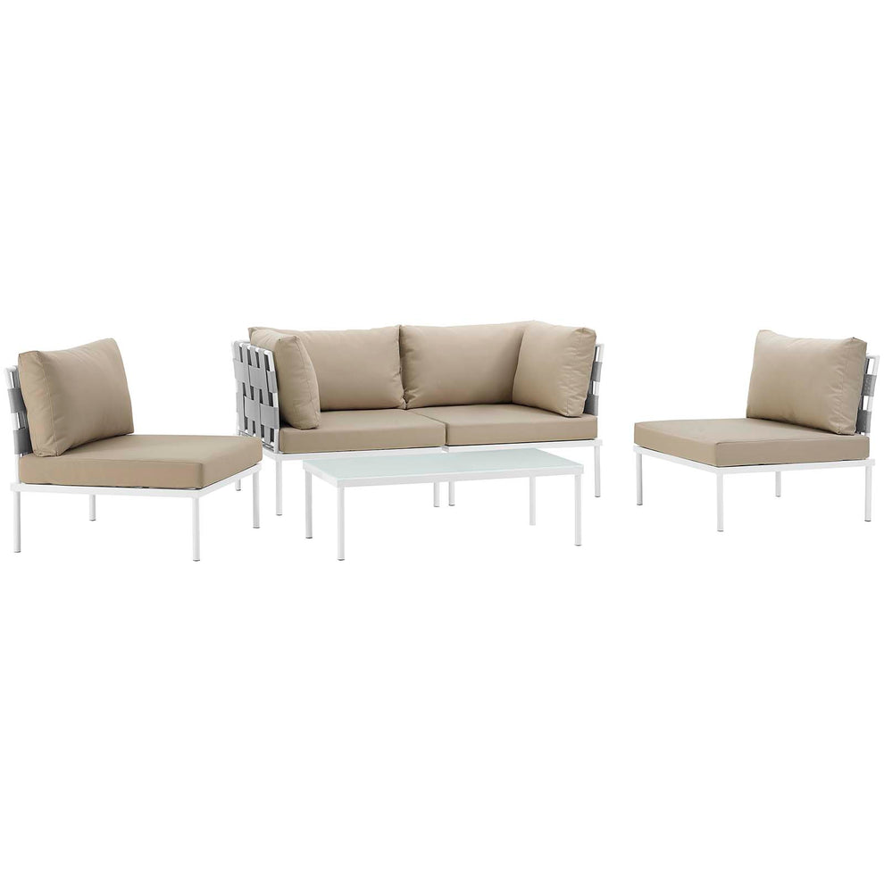 Modway Harmony 5 Piece Outdoor Patio Aluminum Sectional Sofa Set - EEI-2622 - EEI-2622 | Outdoor Sofas, Loveseats & Sectionals | Modishstore - 4