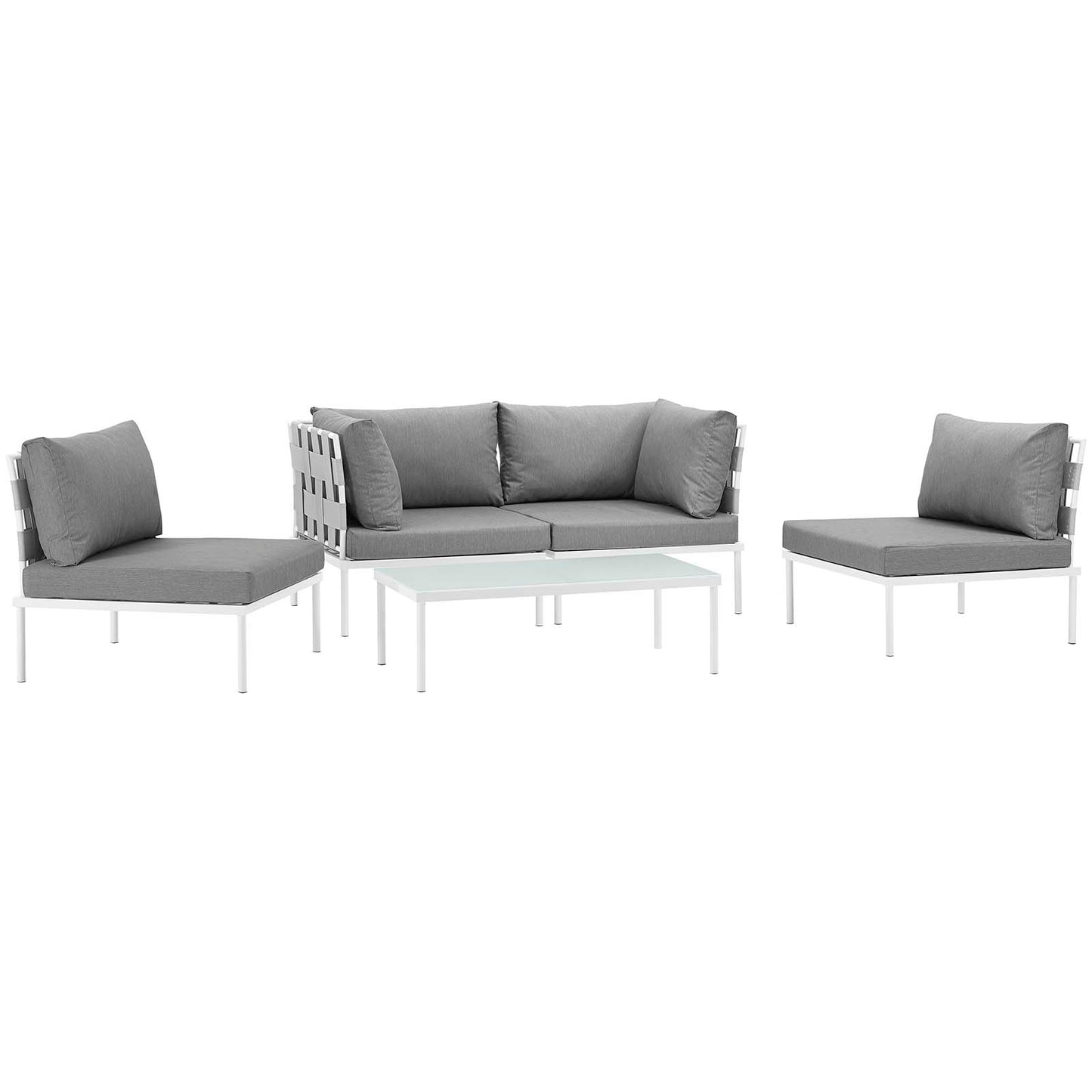 Modway Harmony 5 Piece Outdoor Patio Aluminum Sectional Sofa Set - EEI-2622 | Outdoor Sofas, Loveseats & Sectionals | Modishstore-14