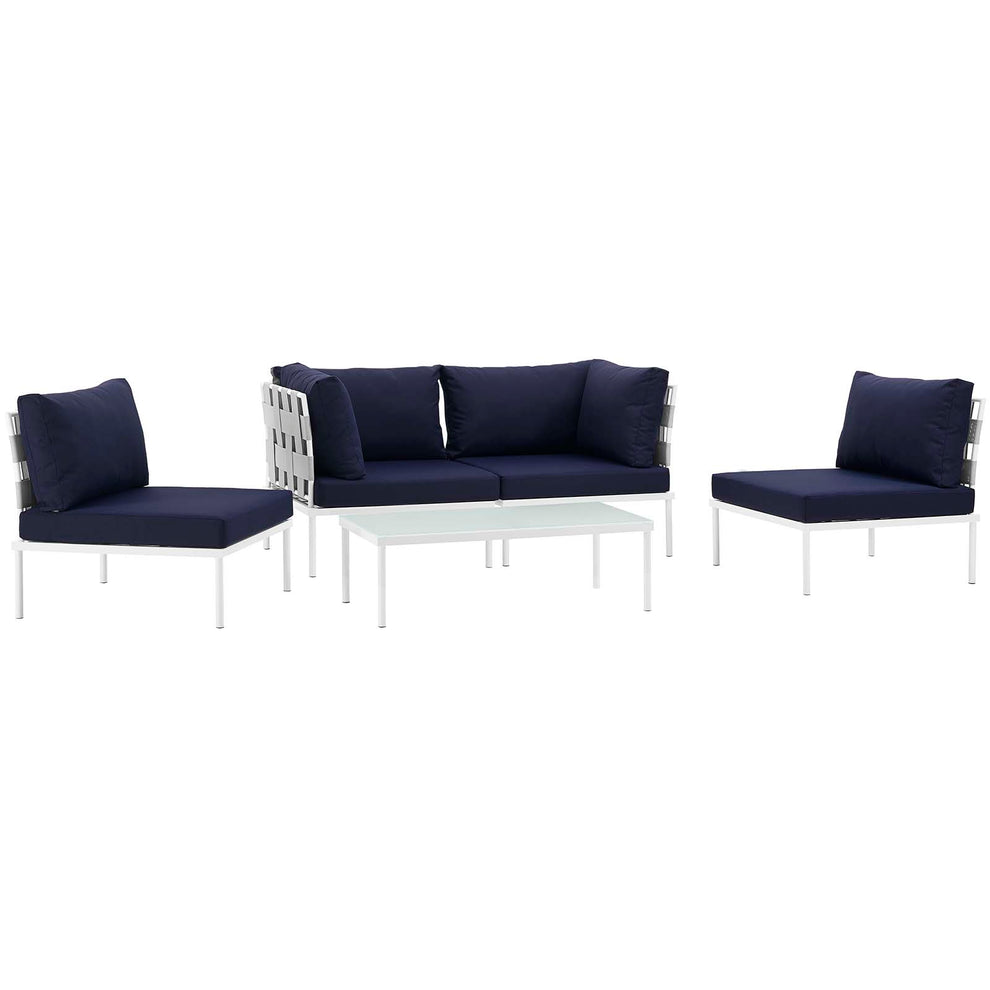 Modway Harmony 5 Piece Outdoor Patio Aluminum Sectional Sofa Set - EEI-2622 - EEI-2622 | Outdoor Sofas, Loveseats & Sectionals | Modishstore - 2