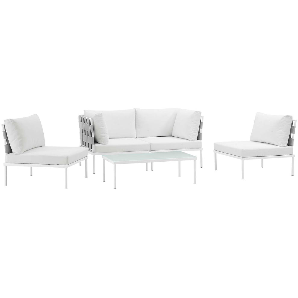 Modway Harmony 5 Piece Outdoor Patio Aluminum Sectional Sofa Set - EEI-2622 - EEI-2622 | Outdoor Sofas, Loveseats & Sectionals | Modishstore - 1