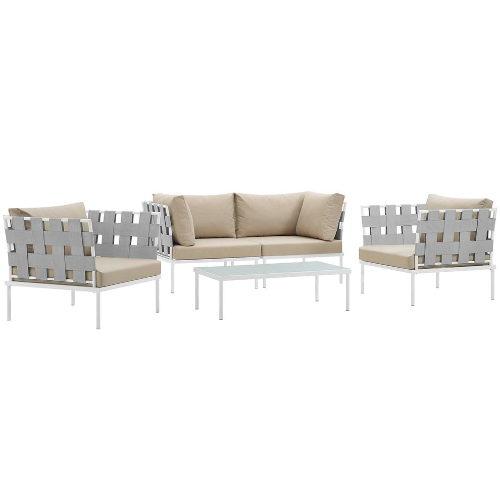 Modway Harmony 5 Piece Outdoor Patio Aluminum Sectional Sofa Set - EEI-2623 | Outdoor Sofas, Loveseats & Sectionals | Modishstore - 4