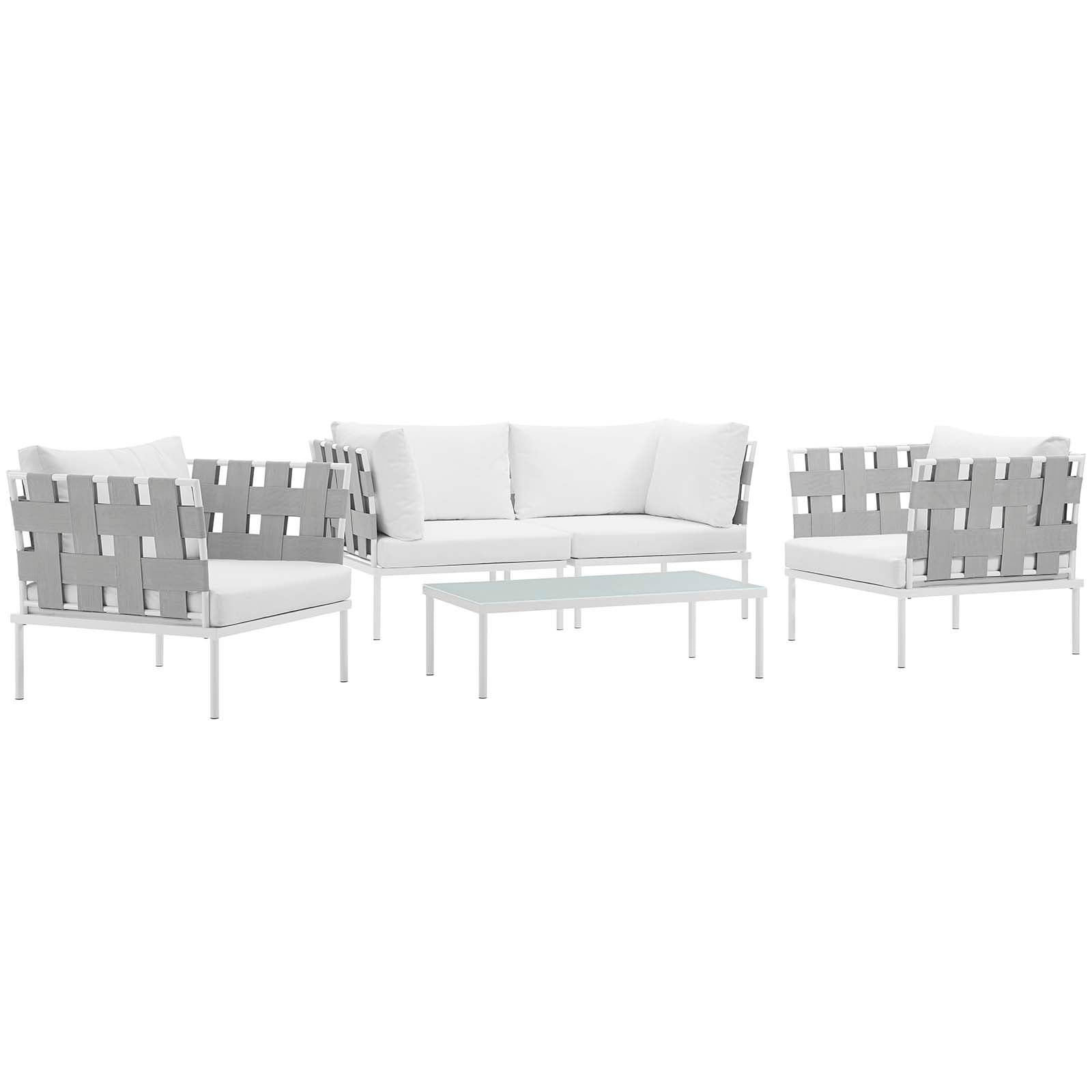 Modway Harmony 5 Piece Outdoor Patio Aluminum Sectional Sofa Set | Outdoor Sofas, Loveseats & Sectionals | Modishstore-15