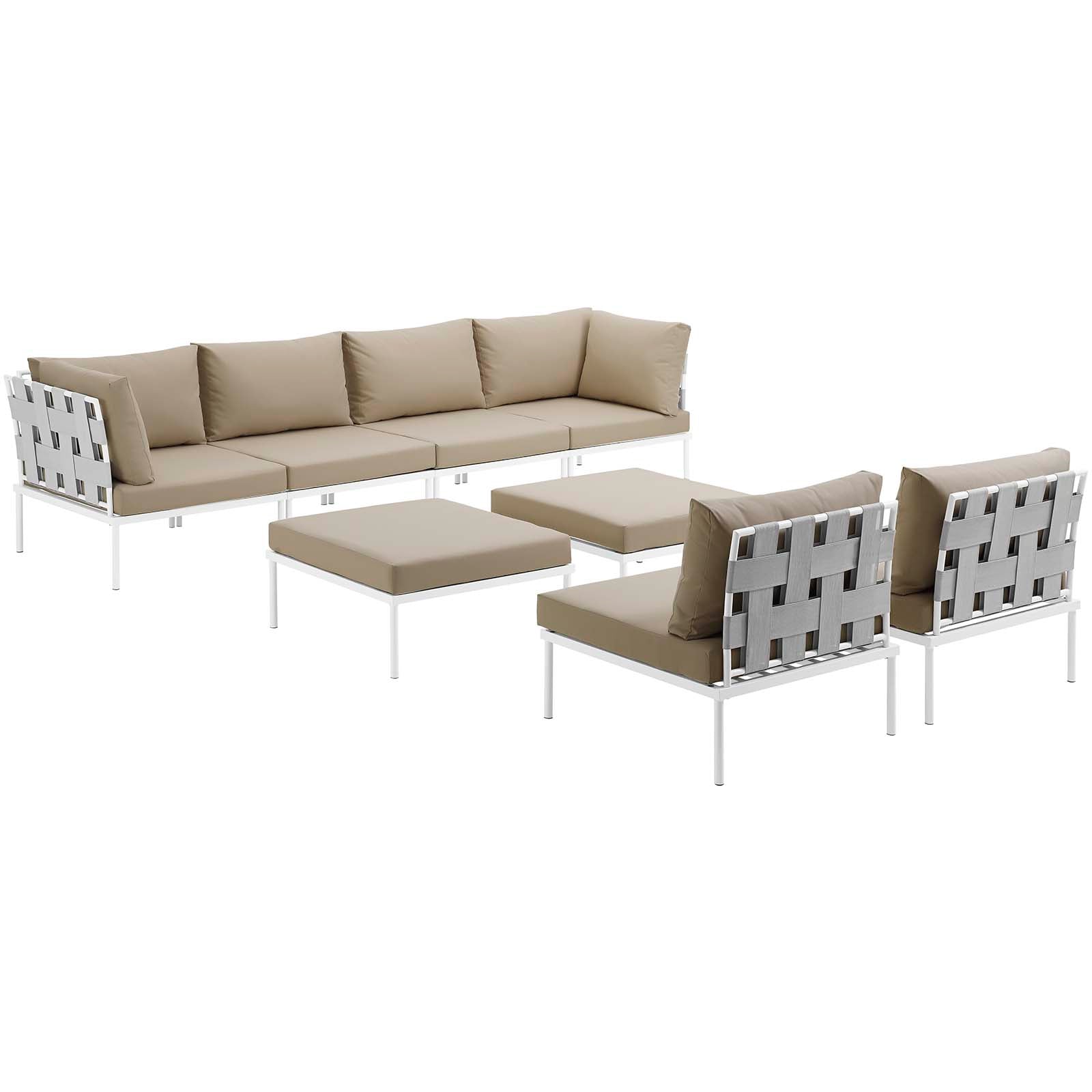 Modway Harmony 8 Piece Outdoor Patio Aluminum Sectional Sofa Set-EEI-2624 | Outdoor Sofas, Loveseats & Sectionals | Modishstore-3