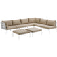 Modway Harmony 8 Piece Outdoor Patio Aluminum Sectional Sofa Set-EEI-2624 | Outdoor Sofas, Loveseats & Sectionals | Modishstore-2