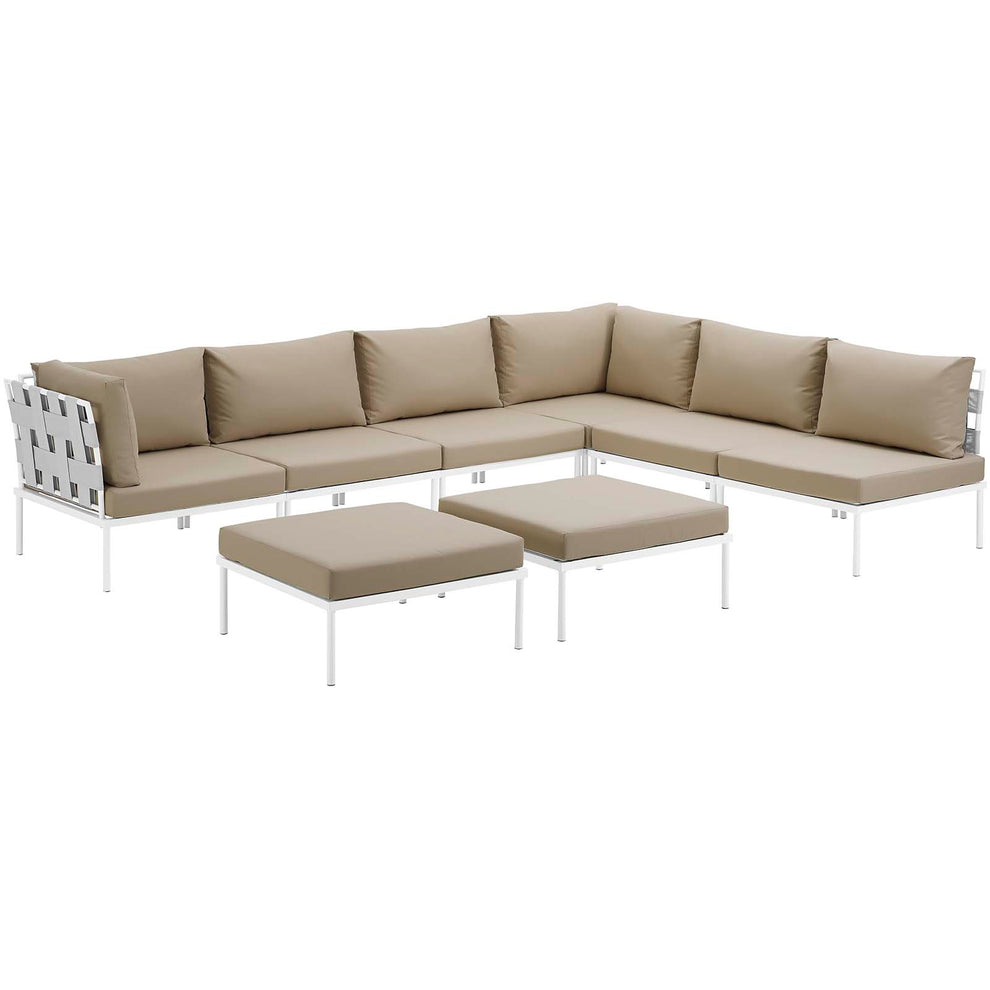 Modway Harmony 8 Piece Outdoor Patio Aluminum Sectional Sofa Set-EEI-2624 - EEI-2624 | Outdoor Sofas, Loveseats & Sectionals | Modishstore - 2