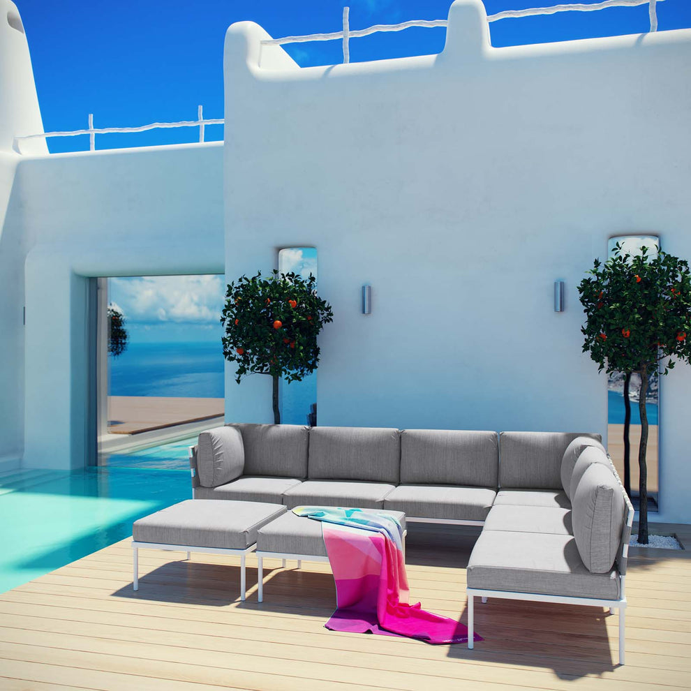 Modway Harmony 8 Piece Outdoor Patio Aluminum Sectional Sofa Set-EEI-2624 - EEI-2624 | Outdoor Sofas, Loveseats & Sectionals | Modishstore - 15