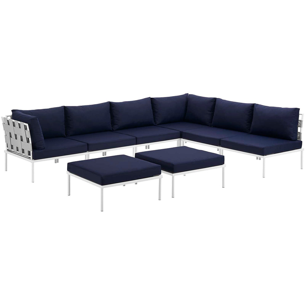 Modway Harmony 8 Piece Outdoor Patio Aluminum Sectional Sofa Set-EEI-2624 - EEI-2624 | Outdoor Sofas, Loveseats & Sectionals | Modishstore - 10