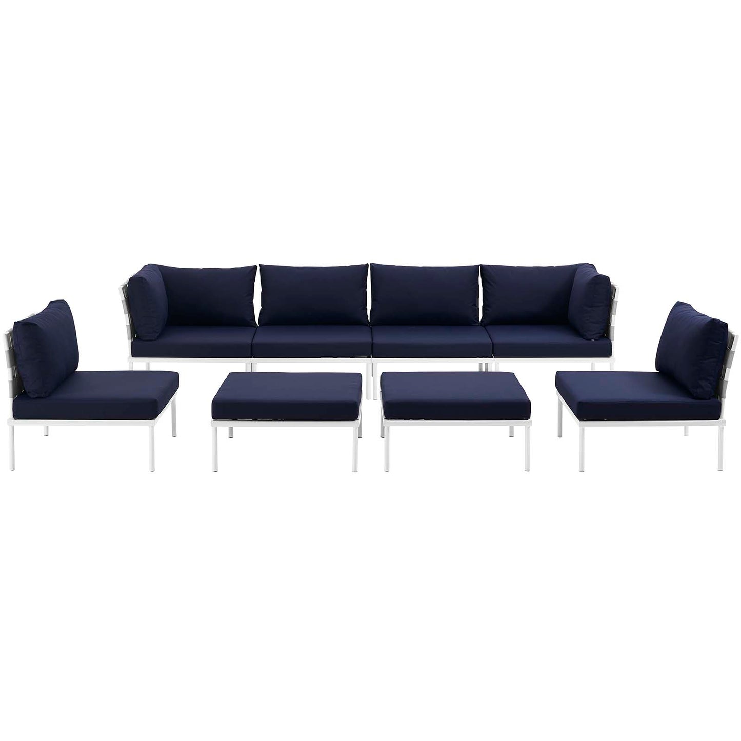 Modway Harmony 8 Piece Outdoor Patio Aluminum Sectional Sofa Set-EEI-2624 | Outdoor Sofas, Loveseats & Sectionals | Modishstore-8