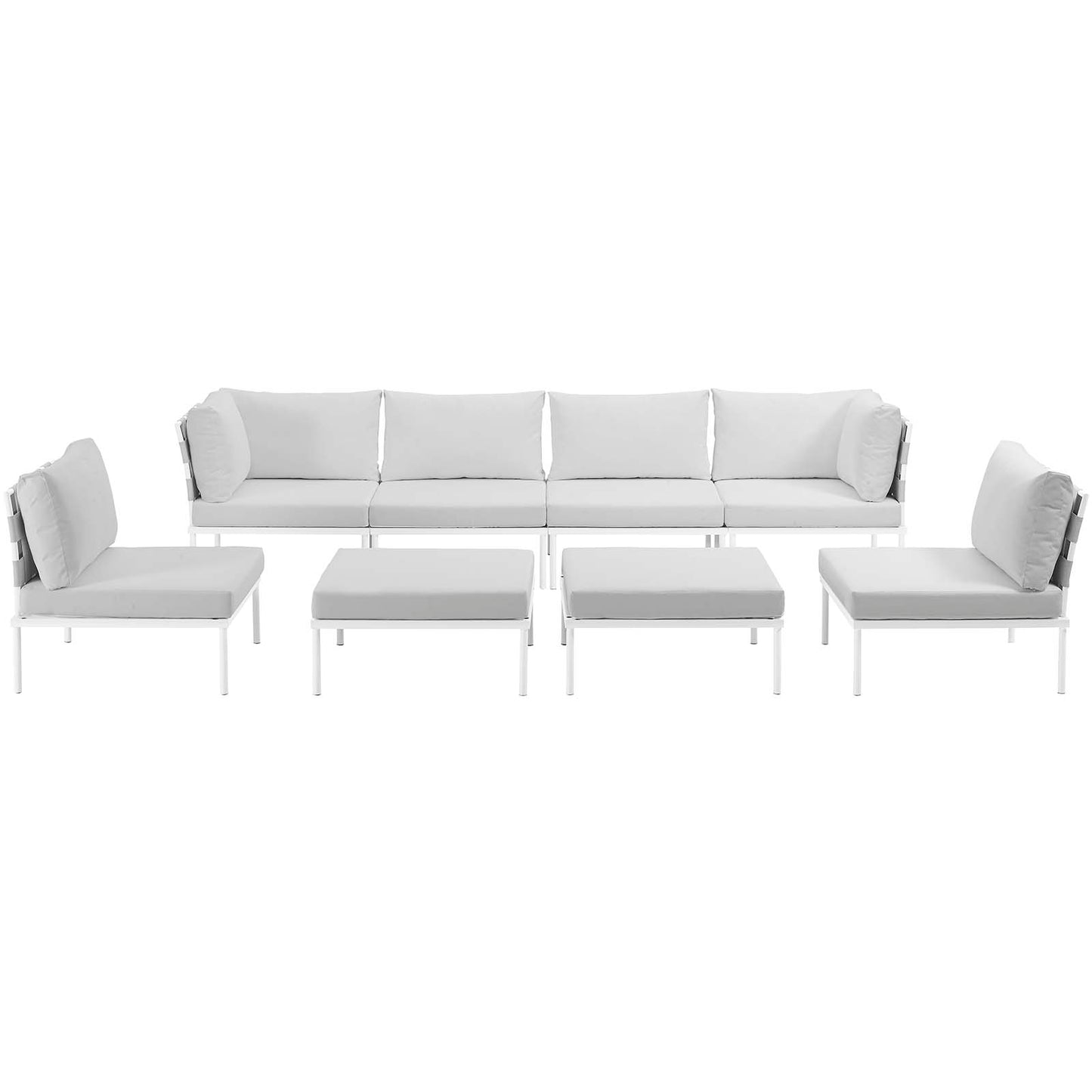Modway Harmony 8 Piece Outdoor Patio Aluminum Sectional Sofa Set-EEI-2624 | Outdoor Sofas, Loveseats & Sectionals | Modishstore-7