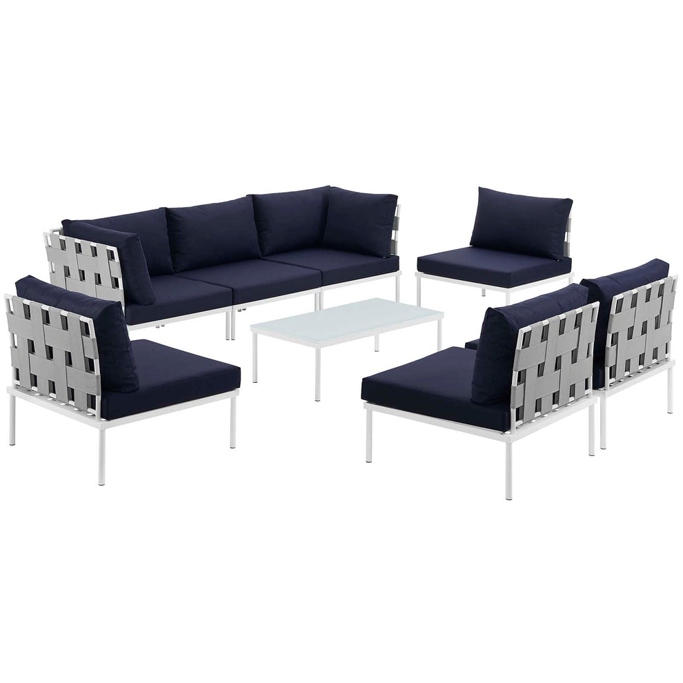 Modway Harmony 8 Piece Outdoor Patio Sectional Sofa Set - EEI-2625 - EEI-2625 | Outdoor Sofas, Loveseats & Sectionals | Modishstore - 2