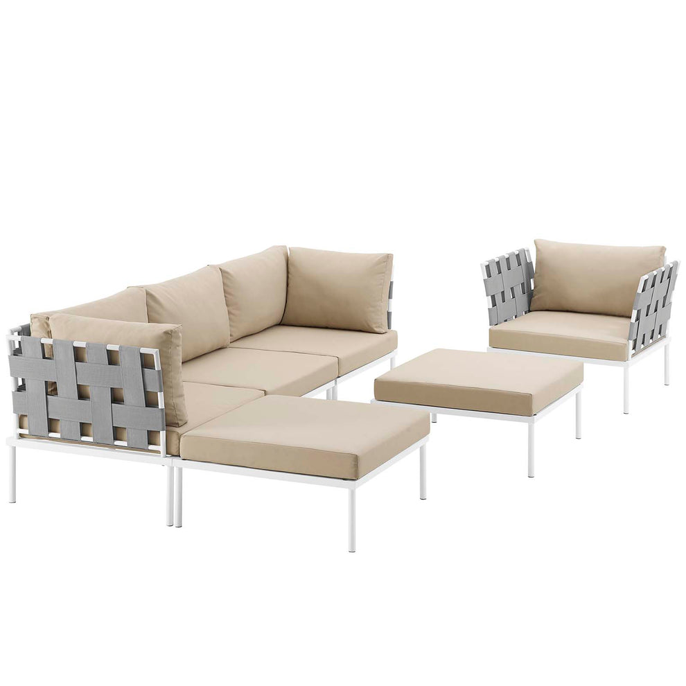 Modway Harmony 6 Piece Outdoor Patio Aluminum Sectional Sofa Set - EEI-2626 - EEI-2626 | Outdoor Sofas, Loveseats & Sectionals | Modishstore - 4