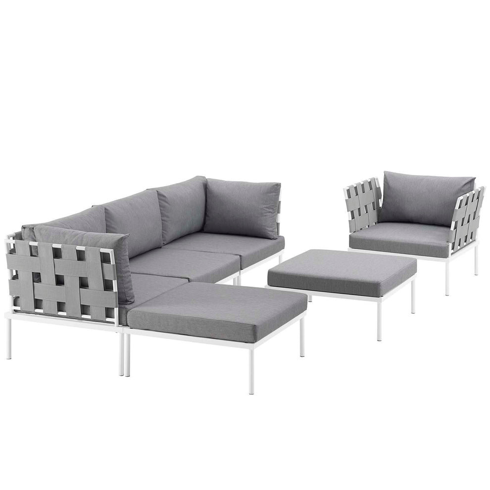 Modway Harmony 6 Piece Outdoor Patio Aluminum Sectional Sofa Set - EEI-2626 - EEI-2626 | Outdoor Sofas, Loveseats & Sectionals | Modishstore - 3