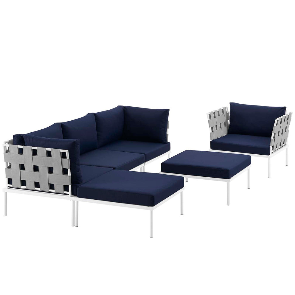 Modway Harmony 6 Piece Outdoor Patio Aluminum Sectional Sofa Set - EEI-2626 - EEI-2626 | Outdoor Sofas, Loveseats & Sectionals | Modishstore - 2