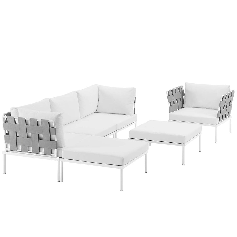 Modway Harmony 6 Piece Outdoor Patio Aluminum Sectional Sofa Set - EEI-2626 - EEI-2626 | Outdoor Sofas, Loveseats & Sectionals | Modishstore - 1