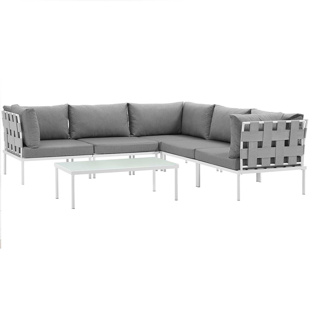 Modway Harmony 6 Piece Outdoor Patio Aluminum Sectional Sofa Set - EEI-2627 - EEI-2627 | Outdoor Sofas, Loveseats & Sectionals | Modishstore - 3