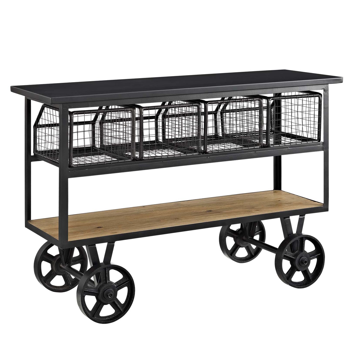 Modway Fairground Serving Stand - Brown | Bar Carts | Modishstore-4