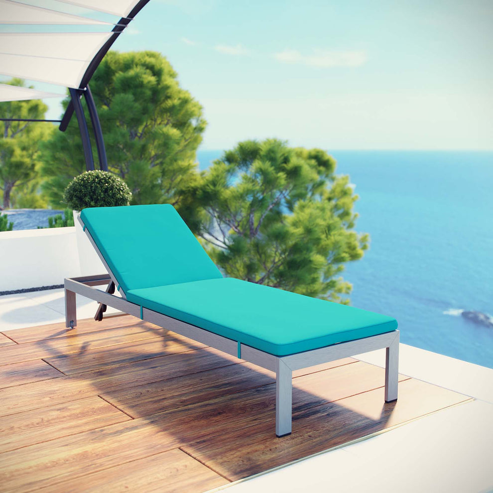Modway Shore Outdoor Patio Aluminum Chaise with Cushions - EEI-2660 | Outdoor Chaise Lounges | Modishstore - 20