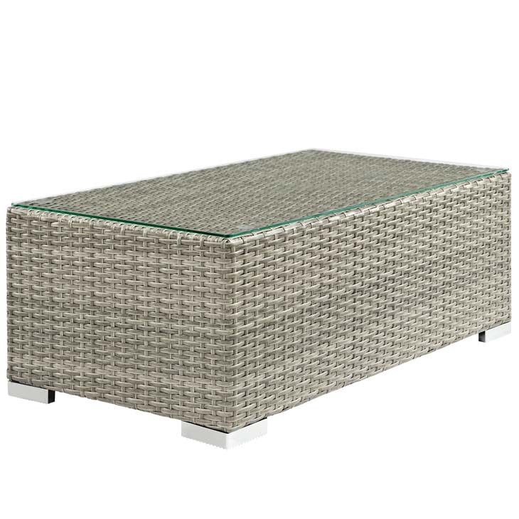 Modway Repose Outdoor Patio Coffee Table In Light Gray - EEI-2691 | Outdoor Tables | Modishstore - 4