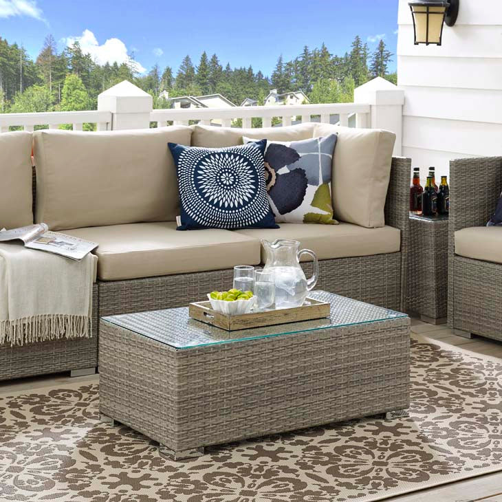 Modway Repose Outdoor Patio Coffee Table In Light Gray | Coffee Tables | Modishstore