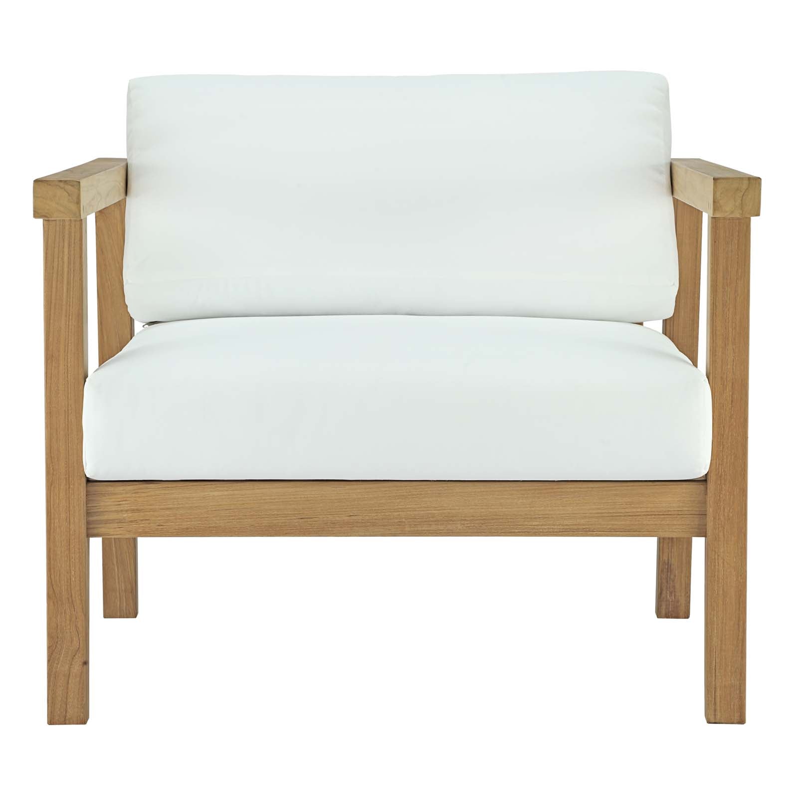 Modway Bayport Outdoor Patio Teak Armchair - Natural White - EEI-2695 | Outdoor Chairs | Modishstore - 5