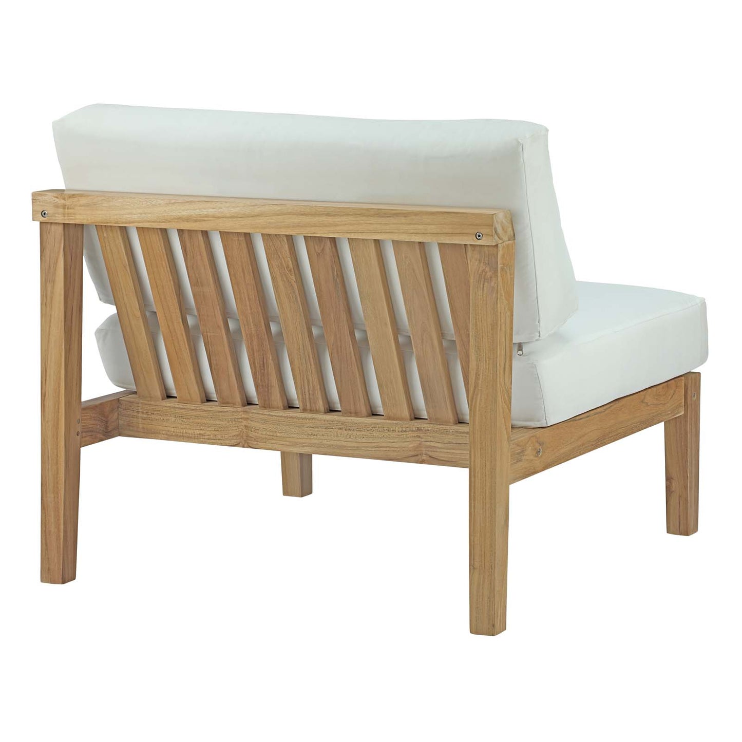 Modway Bayport Outdoor Patio Teak Armless - Natural White | Outdoor Chairs | Modishstore-4