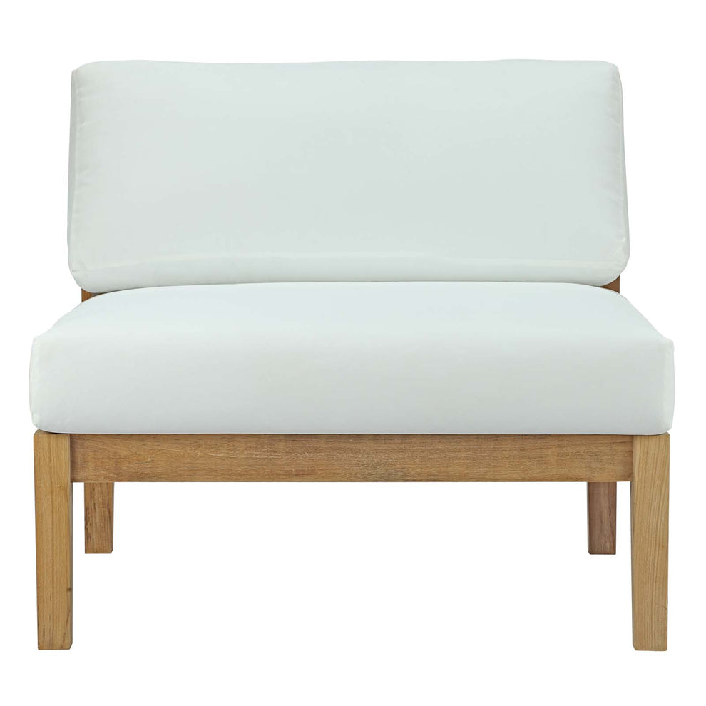 Modway Bayport Outdoor Patio Teak Armless - Natural White - EEI-2697 | Outdoor Chairs | Modishstore - 5