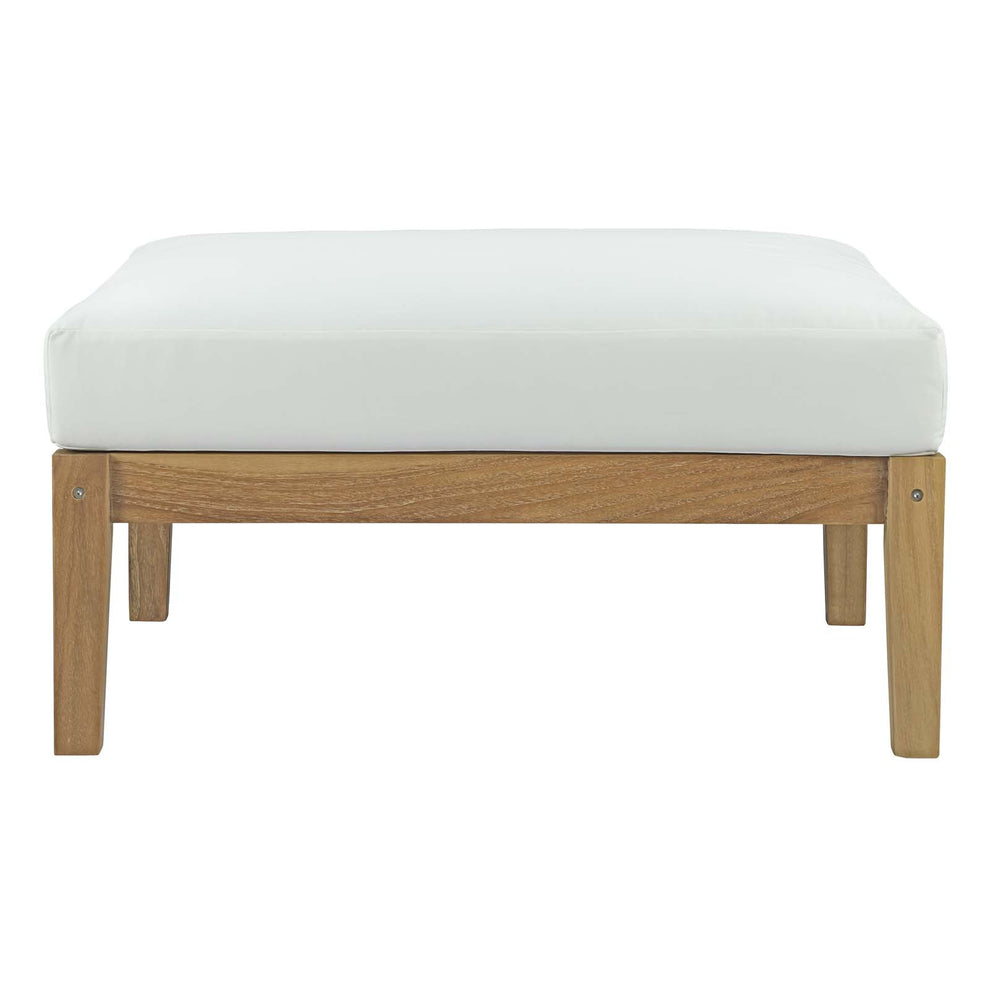 Modway Bayport Outdoor Patio Teak Ottoman - Natural White - EEI-2698 | Outdoor Ottomans | Modishstore - 3